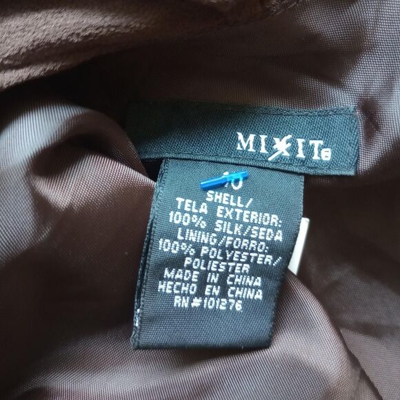 Y2K Brown Floral Beaded Silk Fairy Prom Dress - Picture 3 of 3